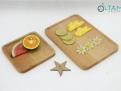 Khay gỗ đựng đồ ăn trang trí số 28